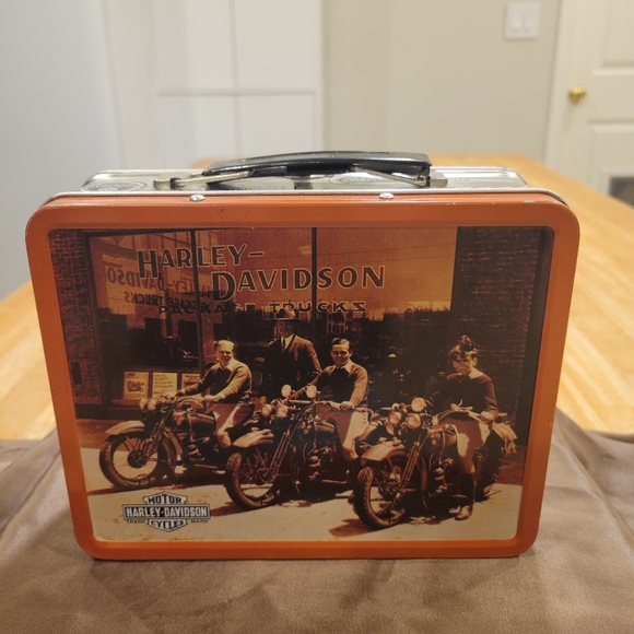 🏍EUC~ HARLEY-DAVIDSON VINTAGE METAL LUNCH BOX - Picture 2 of 6